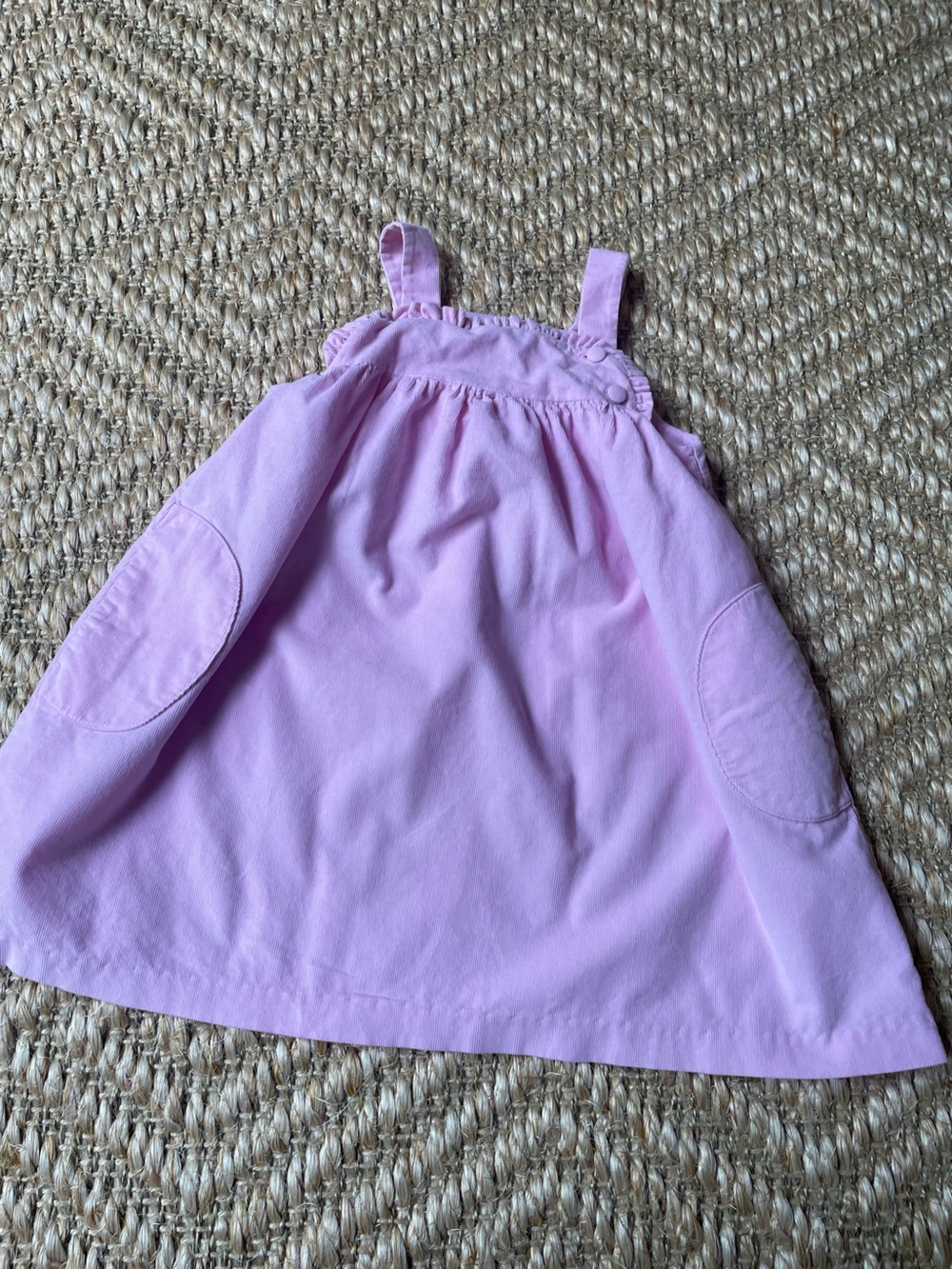 Little English 4T pink corduroy dress with ruffle trim